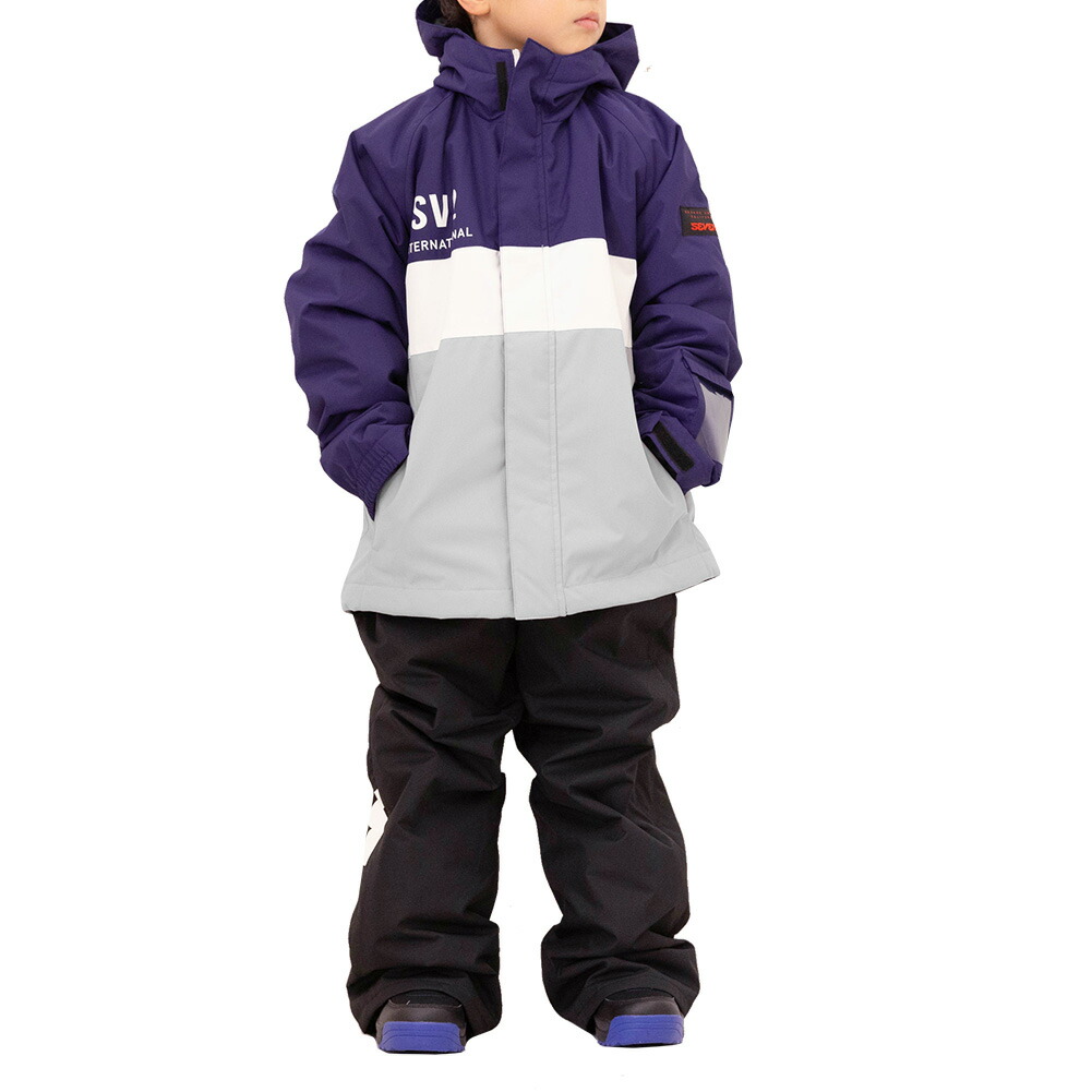 スキーウェア ☆スキーウェア青白上下セット（サイズ140サイズ調整