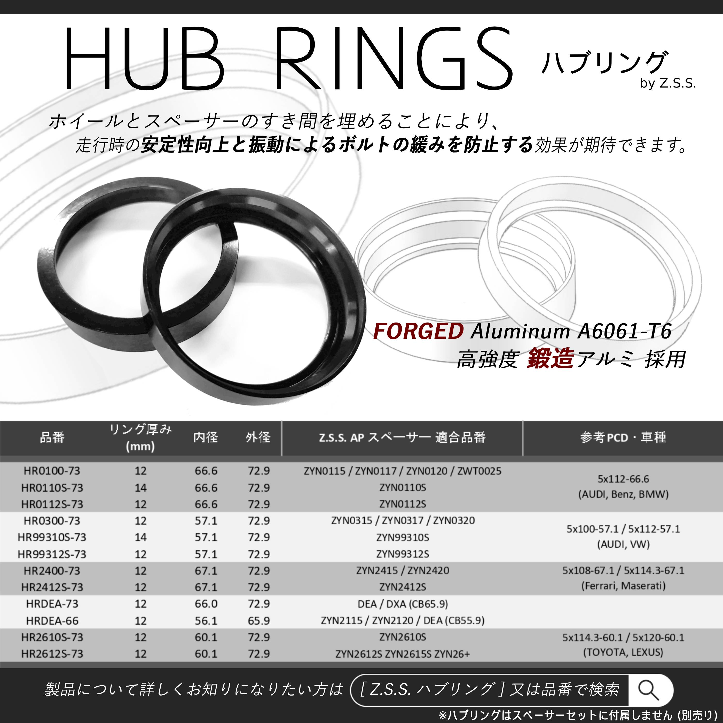 楽天市場】Z.S.S. AP 17mm PCD98 4穴 4x98 ハブ径 58.1φ ハブ一体型