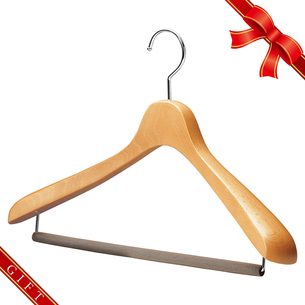楽天市場】GFT-05A/フェルトバー/木製メンズスーツハンガー/アーモンド