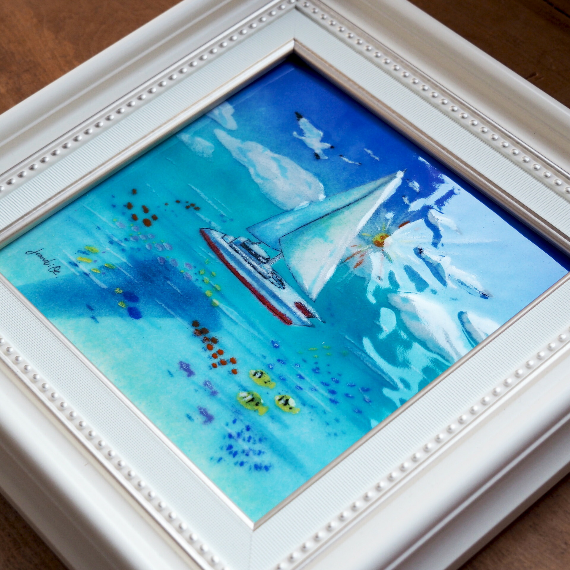 楽天市場】ヨット 七宝 七宝焼 絵 絵画 夏の絵画 夏休み プレゼント