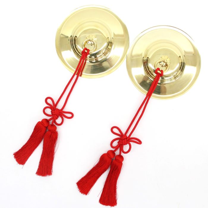 楽天市場】【日本製・真鍮製】手拍子5寸 直径15cm 重目 房付手拍子 て