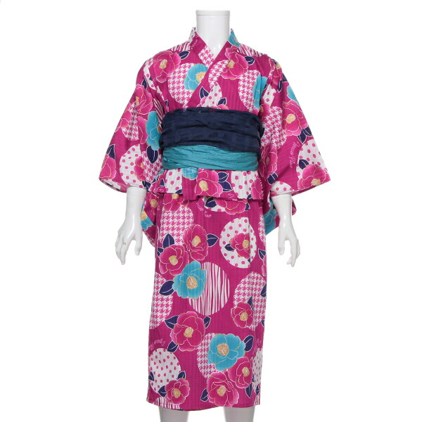 楽天市場】メゾピアノ(mezzo piano)大玉ドット椿柄浴衣 : NARUMIYA