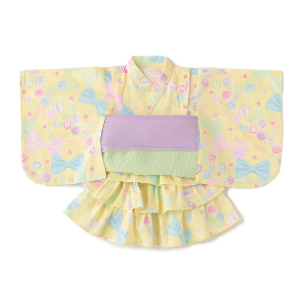 楽天市場】メゾピアノ(mezzo piano)飴リボン柄浴衣ドレス : NARUMIYA