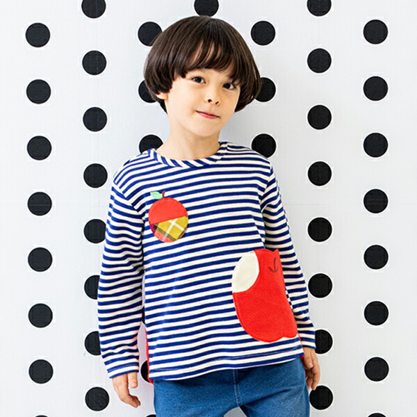 楽天市場】ベイビーチアー(baby cheer)りんごボーダートレーナー