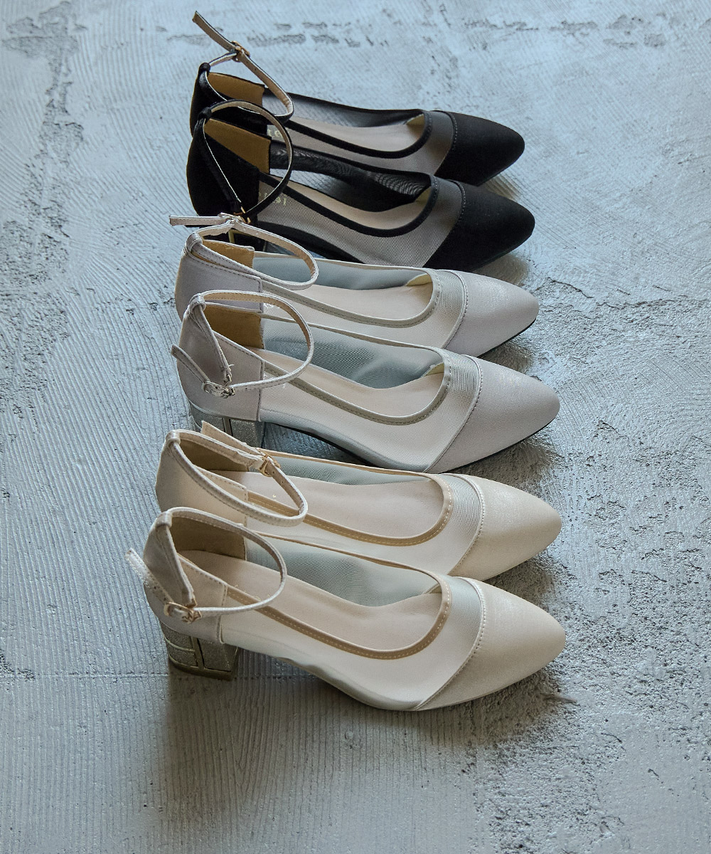 楽天市場】グリッターチャンキーヒールシアーパンプス パーティー