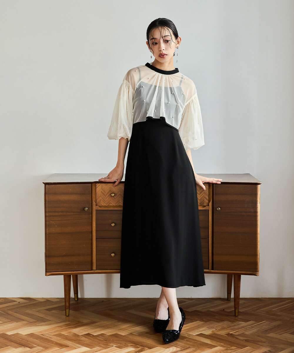 楽天市場】パールチュールボレロセットドレス パーティードレス 結婚式