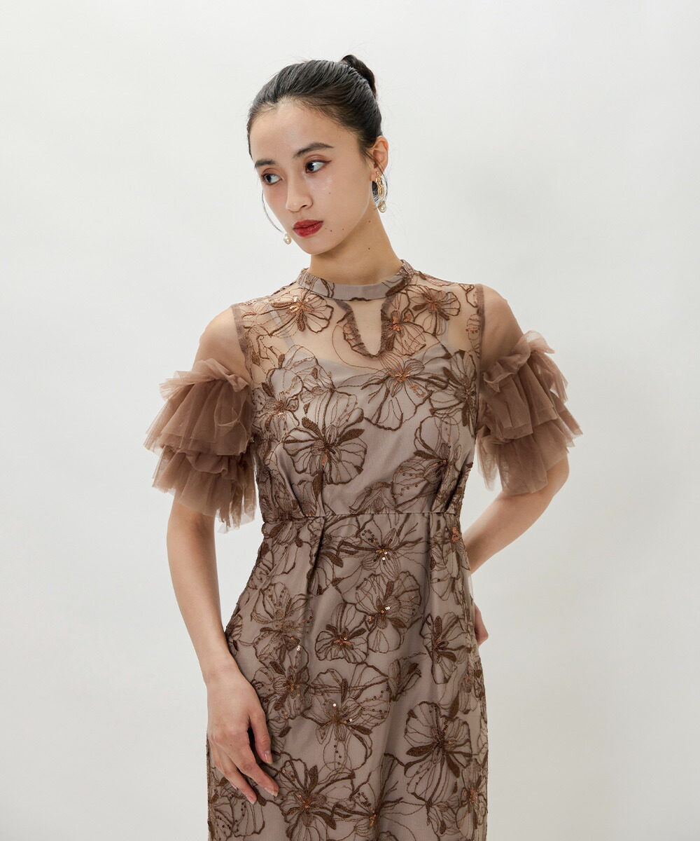 楽天市場】スパンコール刺繍レースドレス パーティードレス 結婚式