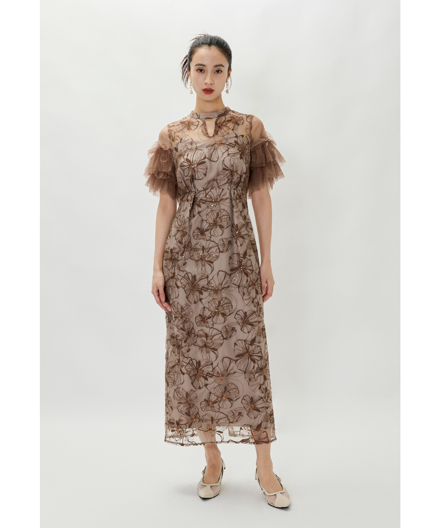 楽天市場】スパンコール刺繍レースドレス パーティードレス 結婚式