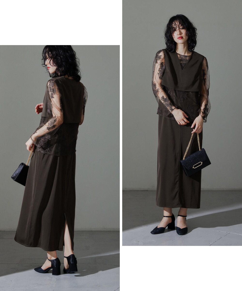 楽天市場】マルチレイヤードセットドレス パーティードレス 結婚式 3