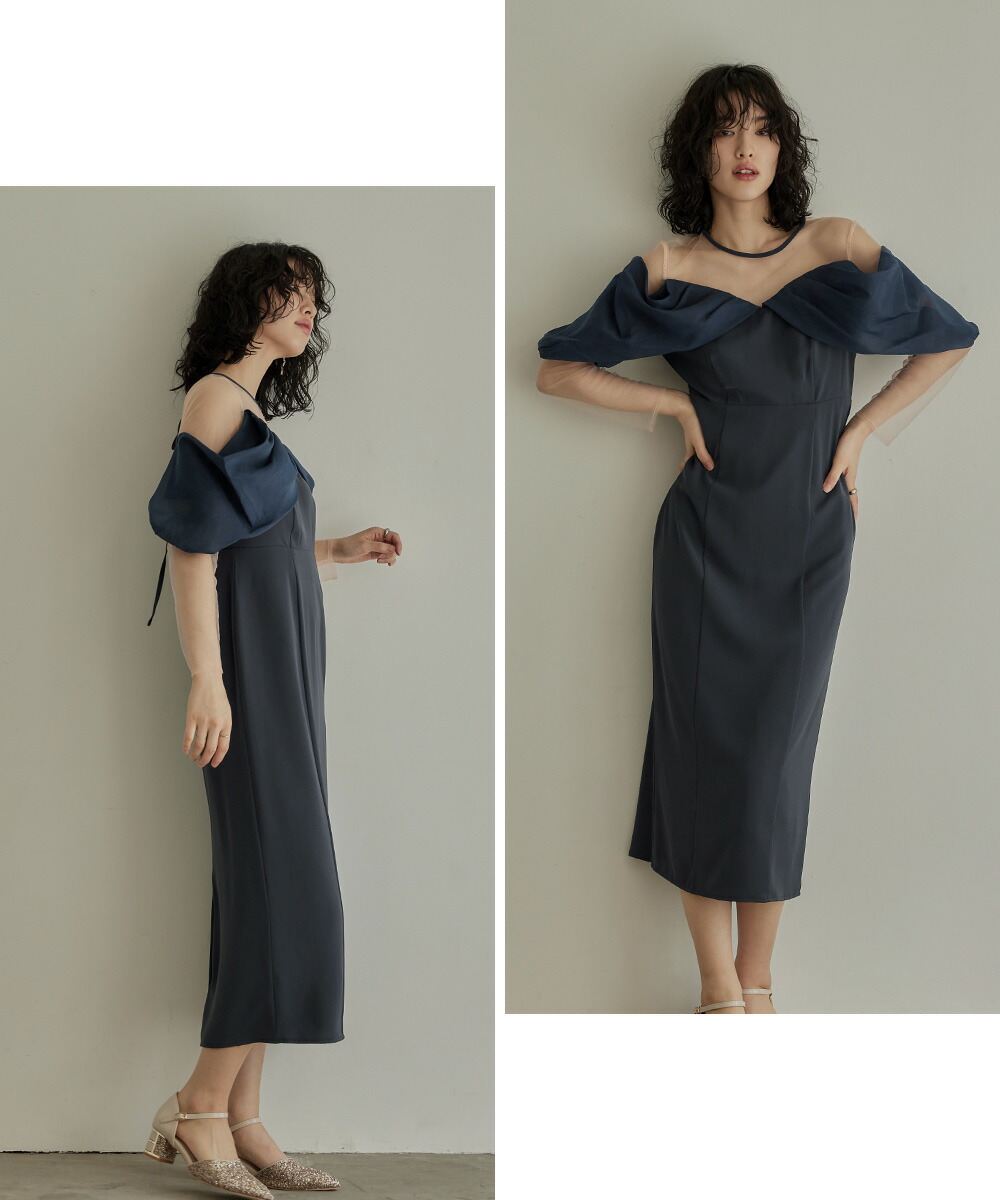 楽天市場】オフショルダータイトドレス パーティードレス 結婚式