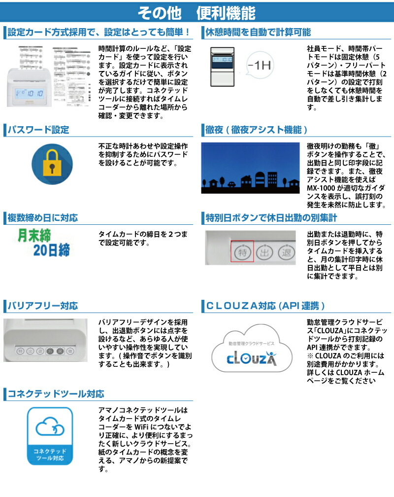 楽天市場】タイムレコーダー アマノ MX-1000本体のみ AMANO | タイム