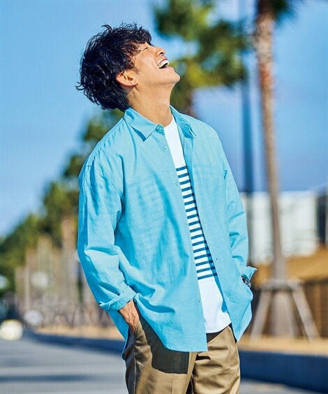 楽天市場】シャツ カジュアルシャツ オーバーサイズ 長袖シャツ 麻混