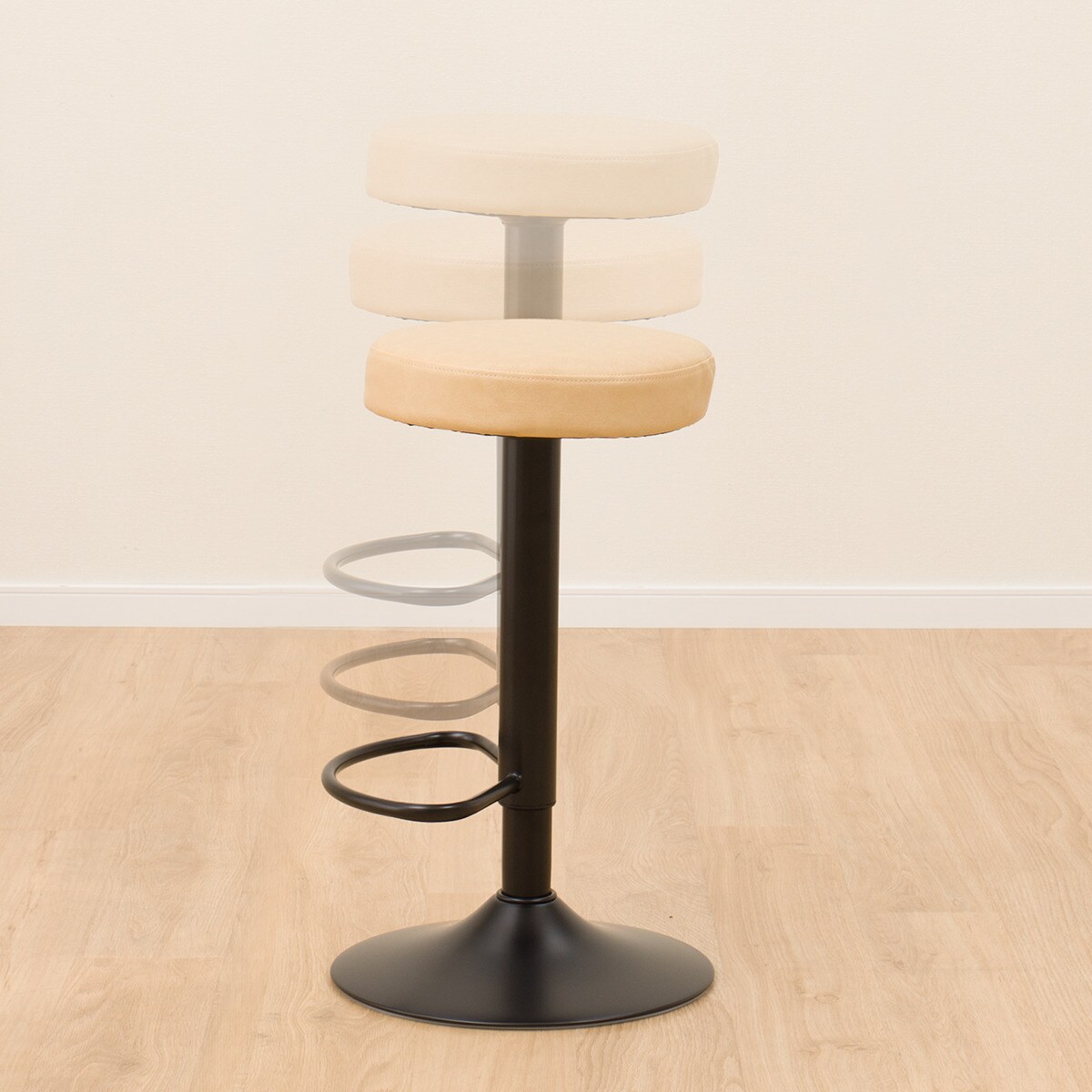 ニトリ カウンターチェア 木製背もたれ 黒 2個セット ニトリ