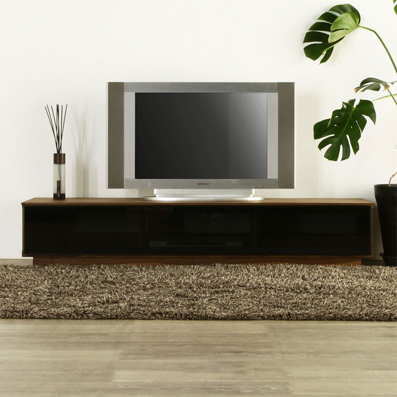 楽天市場】テレビボード 160 ウォールナット ブラックフレーム ロー