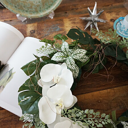 楽天市場】Mahaloリース〜約40cm〜 アートフラワー リース 壁飾り 玄関