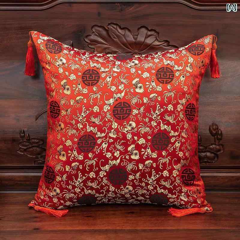 楽天市場】クッション カバー おしゃれ チャイナ風 枕 マホガニー