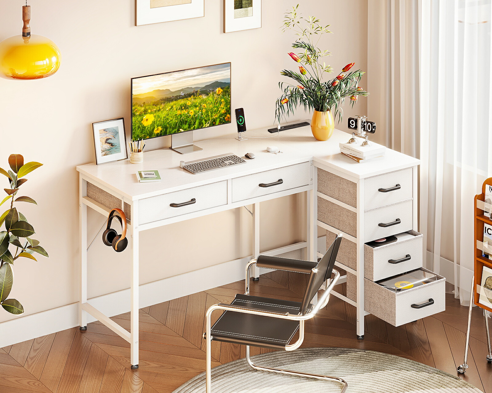 楽天市場】＼20％オフクーポン引き／L字デスク パソコンデスク デスク