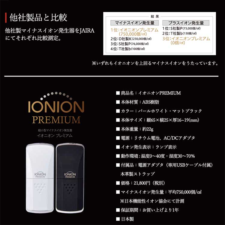 楽天市場】空気清浄機 小型 イオニオン プレミアム 携帯 マイナス