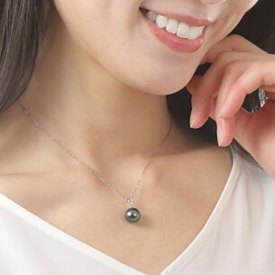 楽天市場】ネックレス 南洋真珠 黒蝶真珠 ブラックパール 10mm 黒真珠