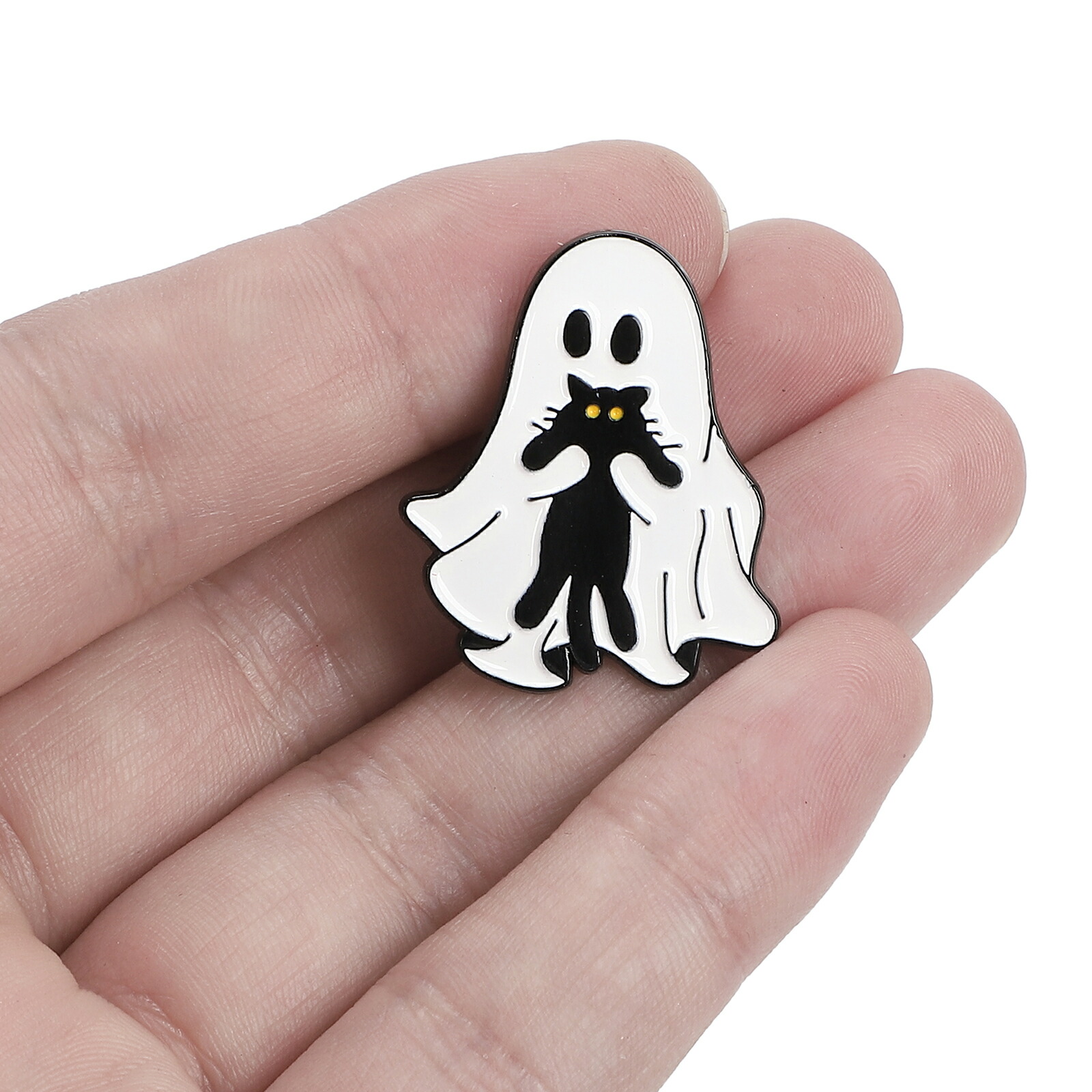楽天市場】ピンバッジ おばけ 黒猫 モチーフ ハロウィン 幽霊