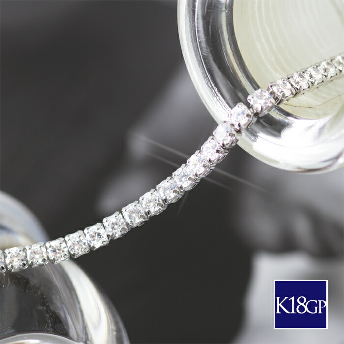 楽天市場】テニスブレスレット K18GP 華奢 ジルコニア ブレスレット