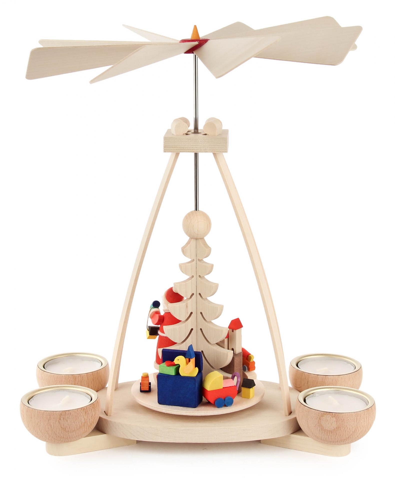 ドイツ ザイフェン グラウプナー サンタのピラミッド 木のおもちゃ