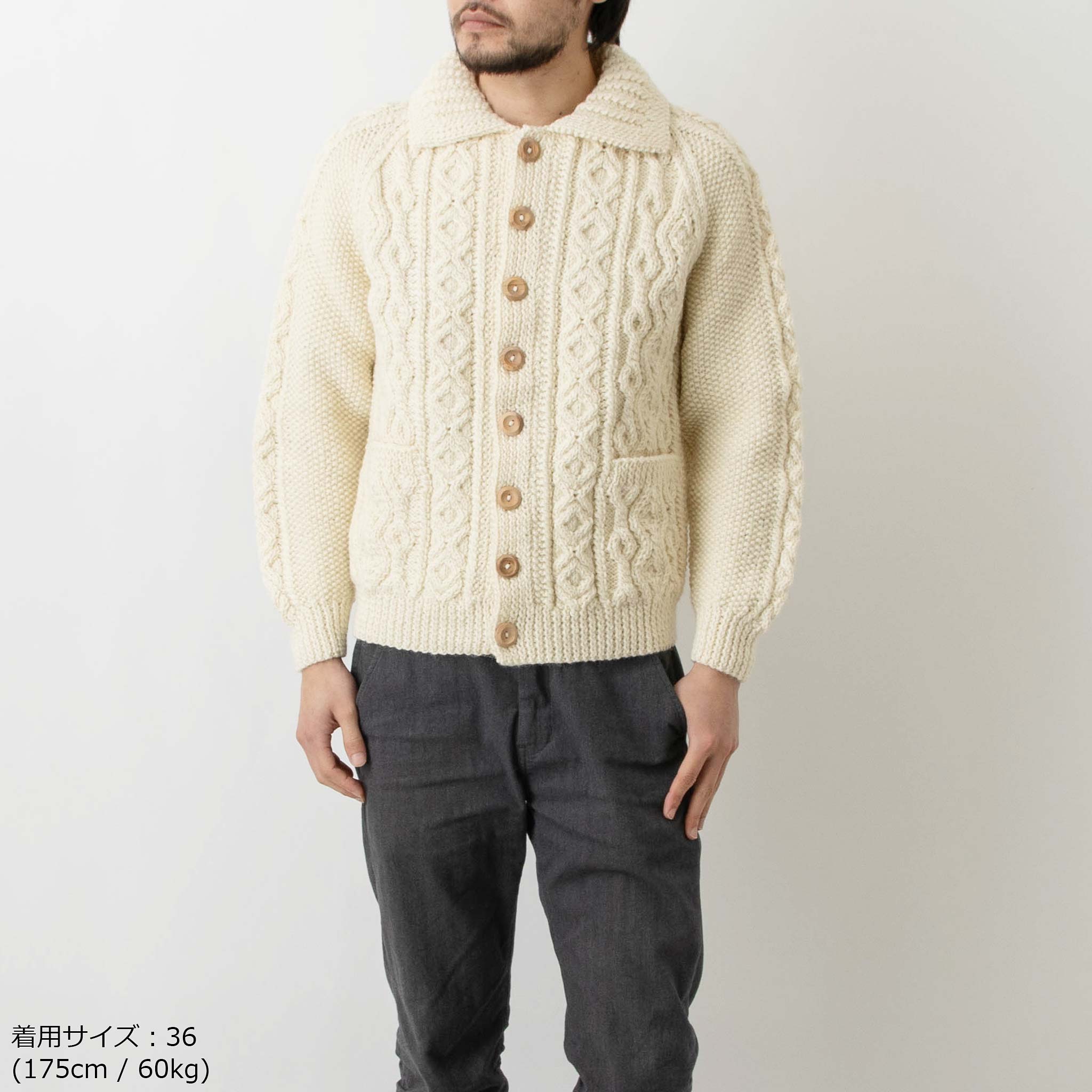 楽天市場】インバーアラン INVERALLAN 長袖ニットカーディガン ARAN