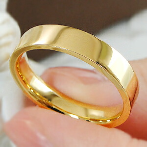 楽天市場】K24 純金 平打ち メンズ リング【4.5mm】【送料無料】【刻印