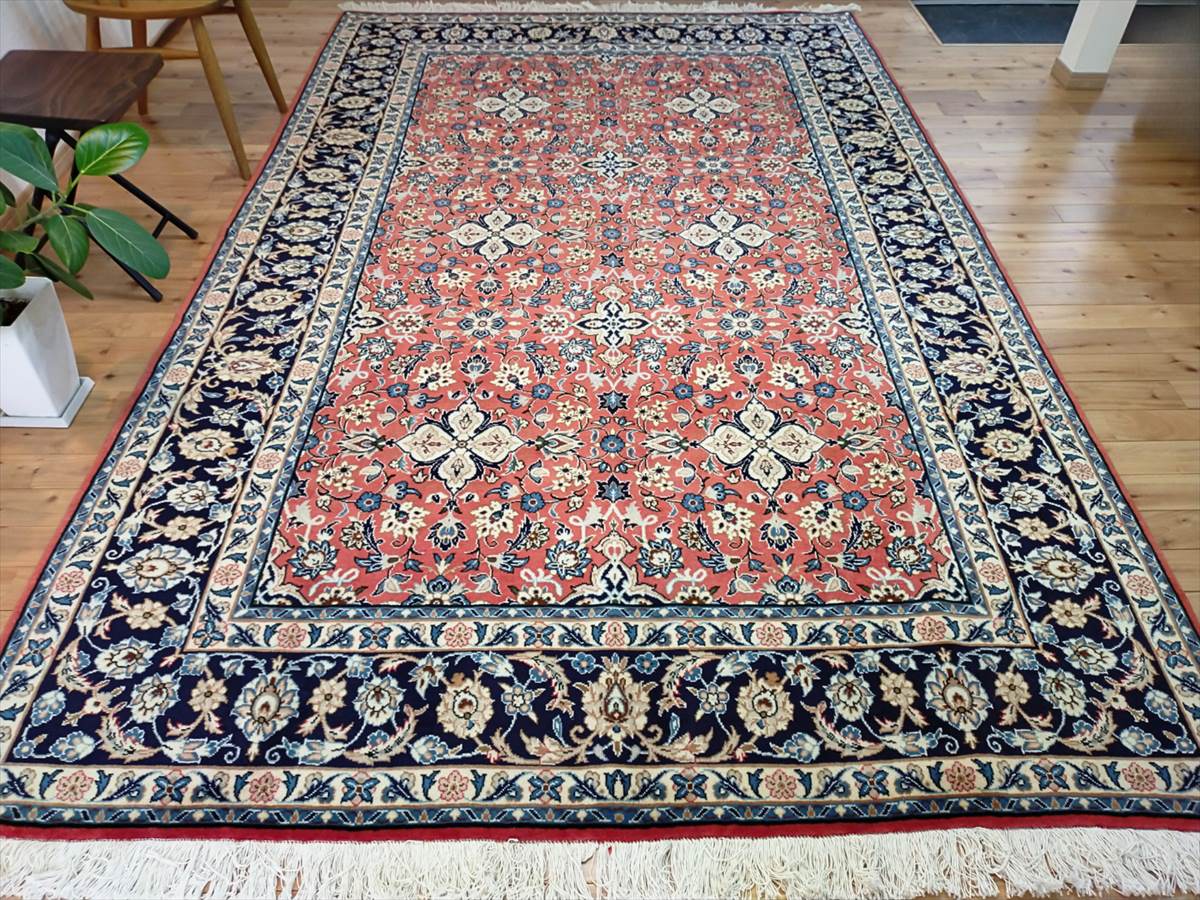 楽天市場】ペルシャ絨毯 【本物イラン産】 カシャーン産 オレンジ 幾何