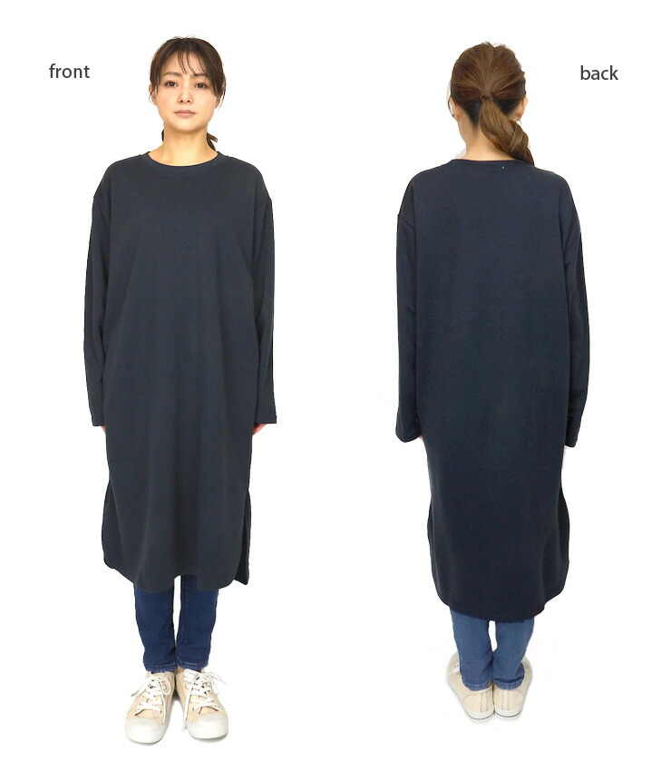 楽天市場】レディース 長袖 Tシャツ ワンピース M〜L VC13-1306 膝下丈