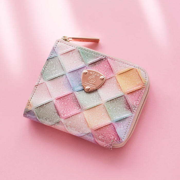 美品♪ATAO 長財布 ピンク パステル ブロックパーティ リモ ATAO新作お