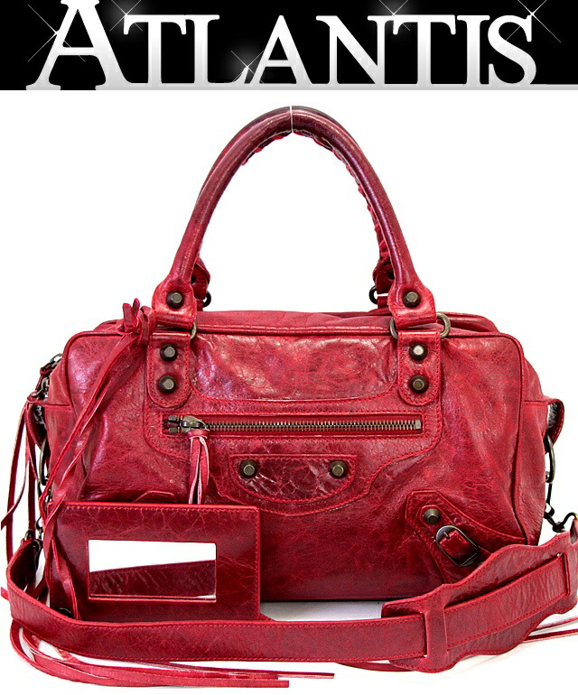 楽天市場】バレンシアガ BALENCIAGA ザ ツィギー 2WAYバッグ レザー 赤