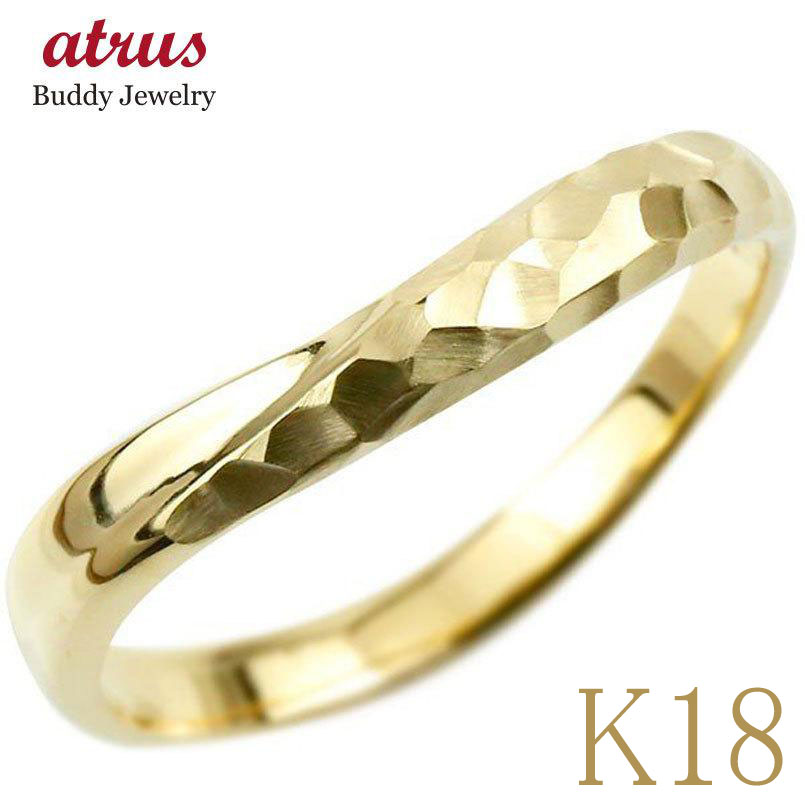 楽天市場】18金 K18 リング イエローゴールド 槌目 槌打ち ロック