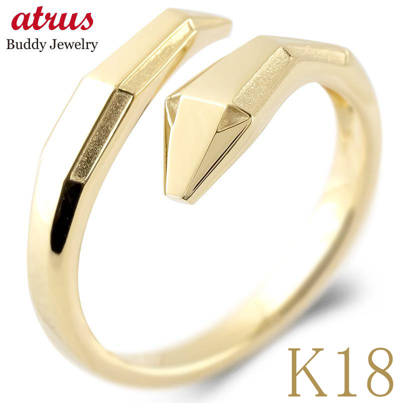 楽天市場】ヘビ 蛇 18金 リング 指輪 幅広 干支 巳年 スネーク