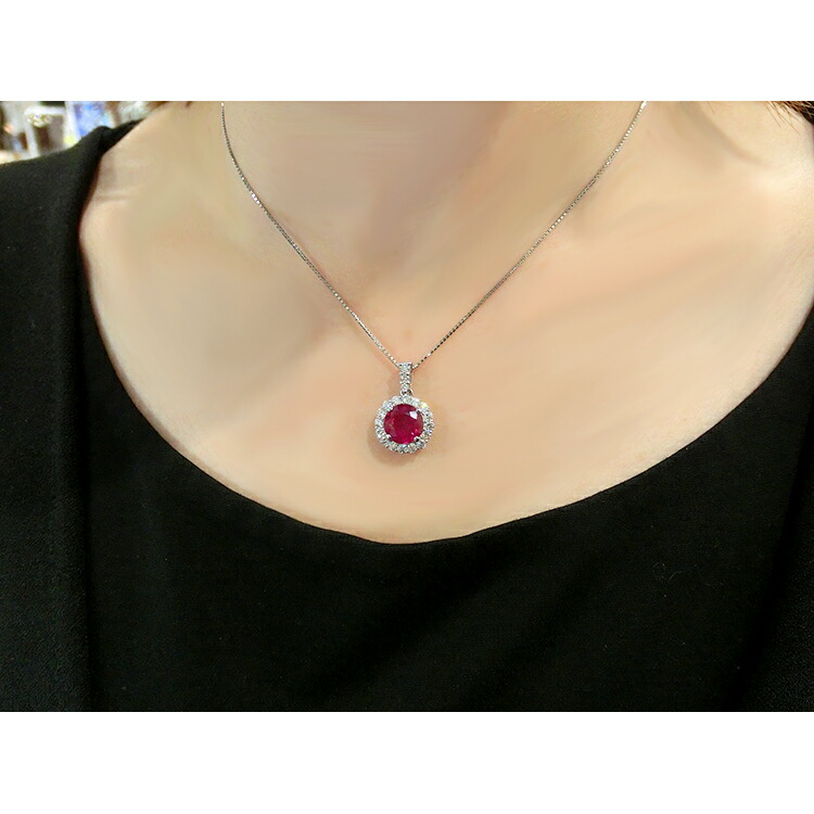 楽天市場】【半額】 ルビー ネックレス ペンダント ベネチアンチェーン