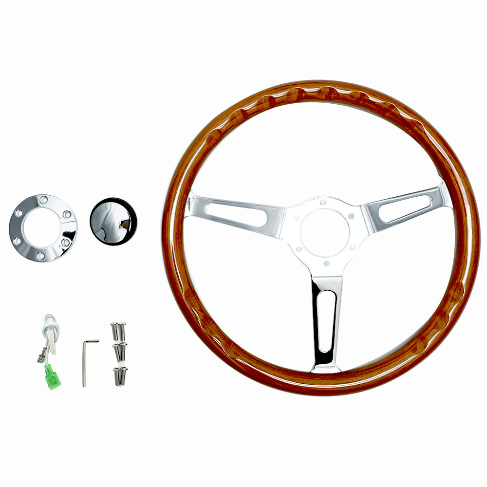 楽天市場】ウッド ステアリング 38Φ 15インチ 6穴 ハンドル レトロ
