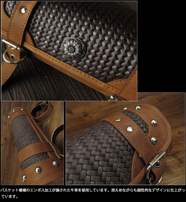 楽天市場】本革 ツールバッグ フォークバッグ スタッズ&コンチョ付き