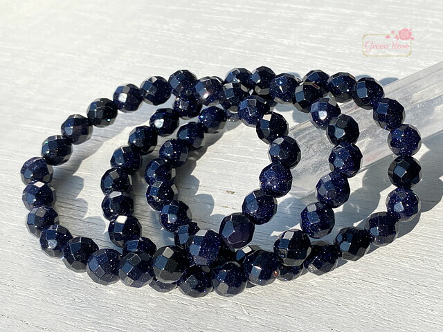 楽天市場】ブルーゴールドストーン 紫金石 多面カット ブレスレット