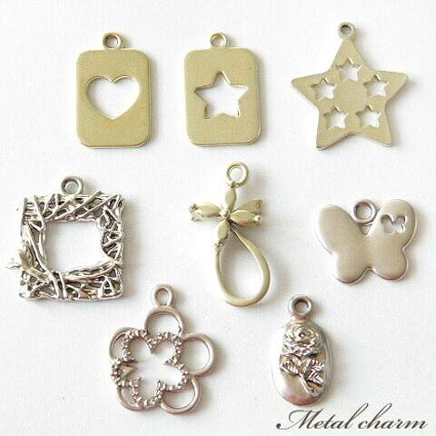 楽天市場】金属チャーム マットカラーのチャーム 10個 つや消し メタル