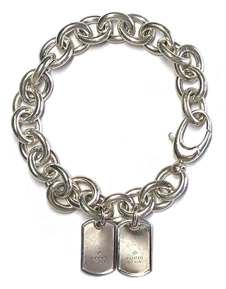 楽天市場】グッチ シルバー ブレスレット 57.2g チェーンブレス メンズ