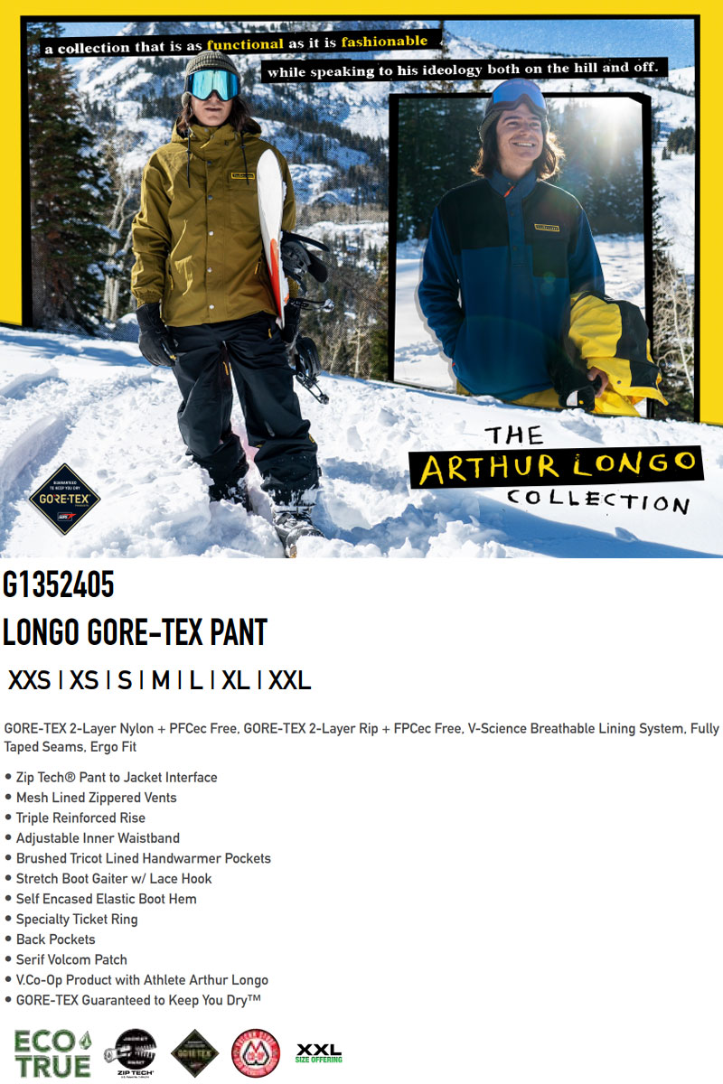 楽天市場】23-24 VOLCOM/ボルコム LONGO GORE-TEX pant メンズ