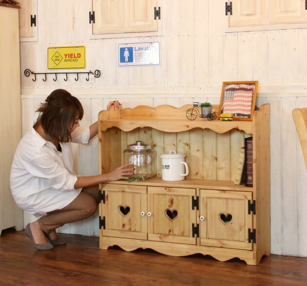 楽天市場】3ドア シンプル オープン キャビネット ハート ト オーダー