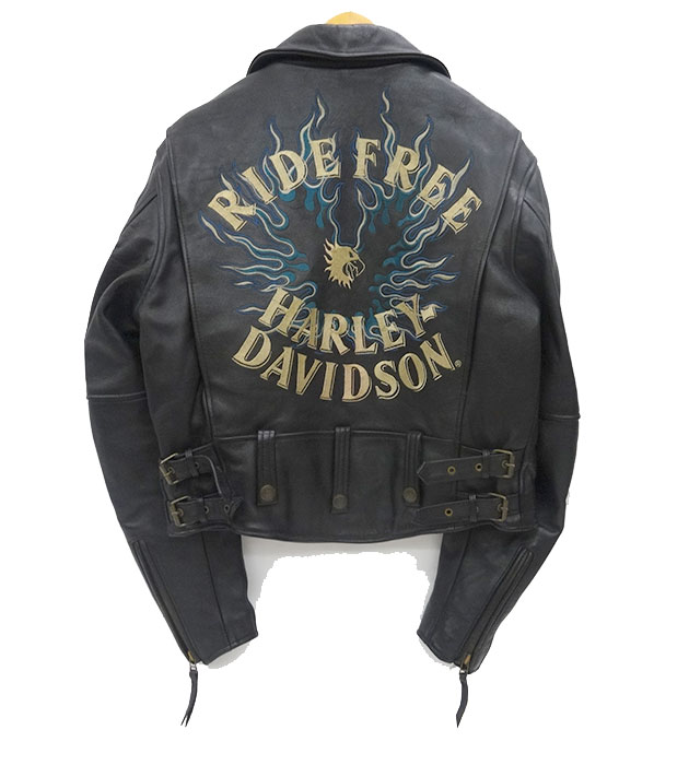 ファイヤーパターン☆刺繍デザイン】ハーレーダビッドソン レザー