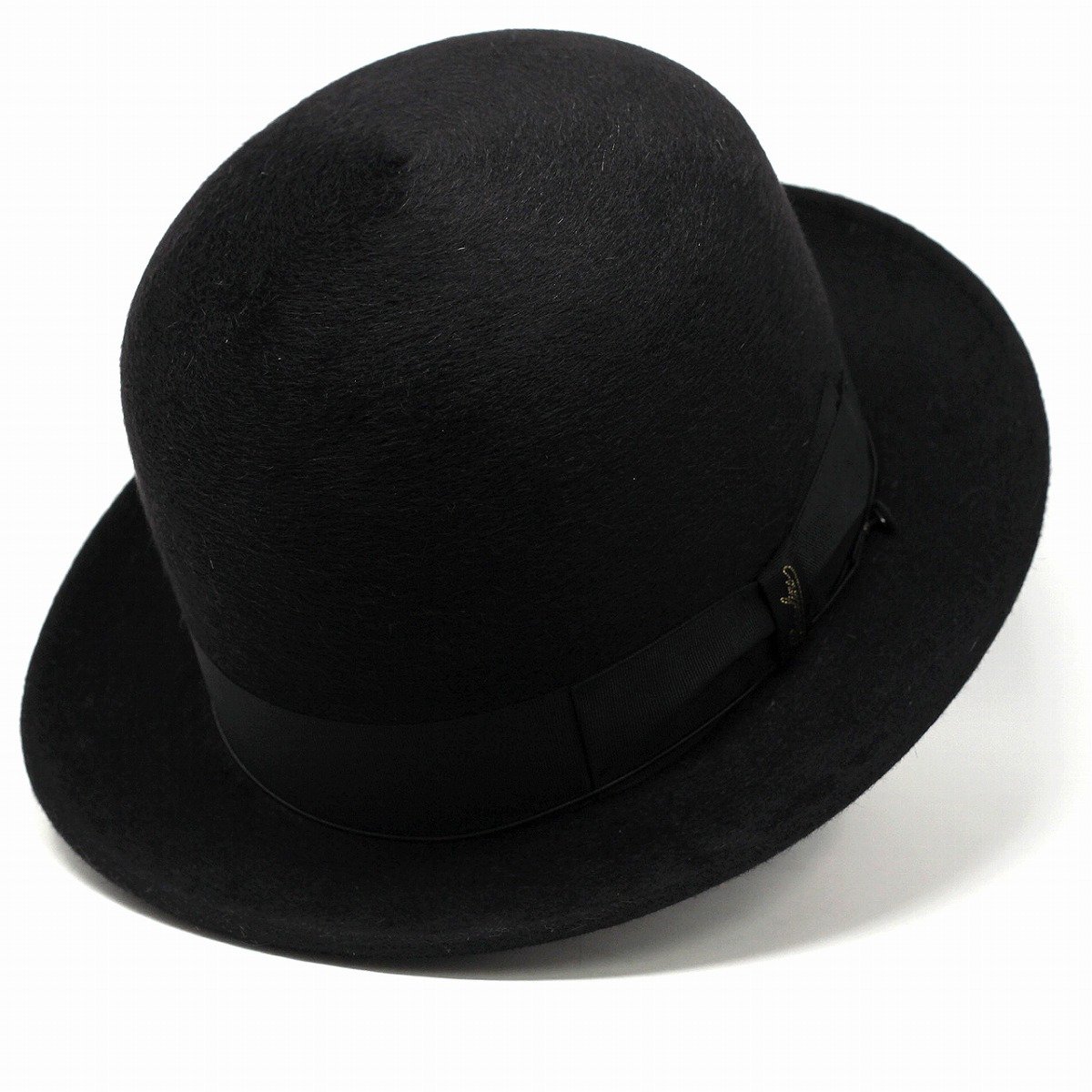 楽天市場】オープンクラウンハット 山高帽 フェルトハット 黒 中折れ