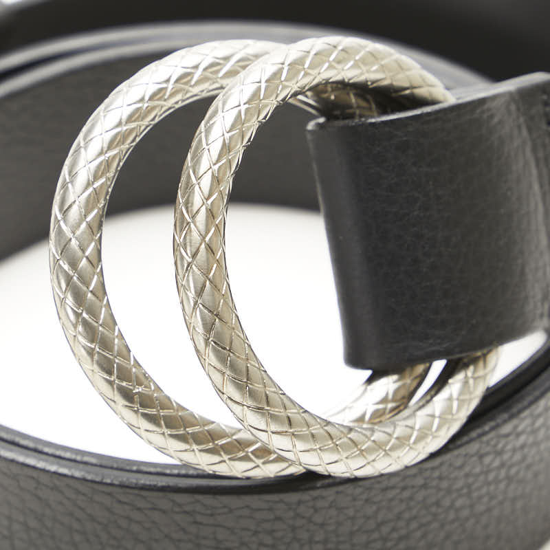 楽天市場】ボッテガヴェネタ ダブルリング ベルト ブラック レザー