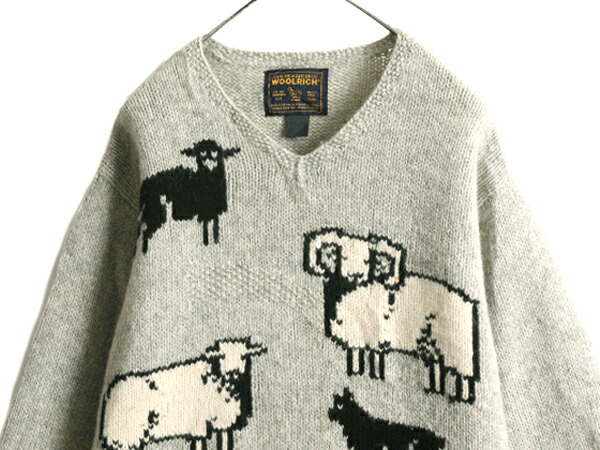 楽天市場】90s ウールリッチ 絵柄 Vネック デザイン ニット セーター