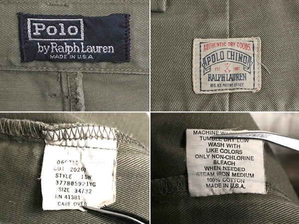 楽天市場】90s USA製 初期タグ ポロ ラルフローレン コットン チノ