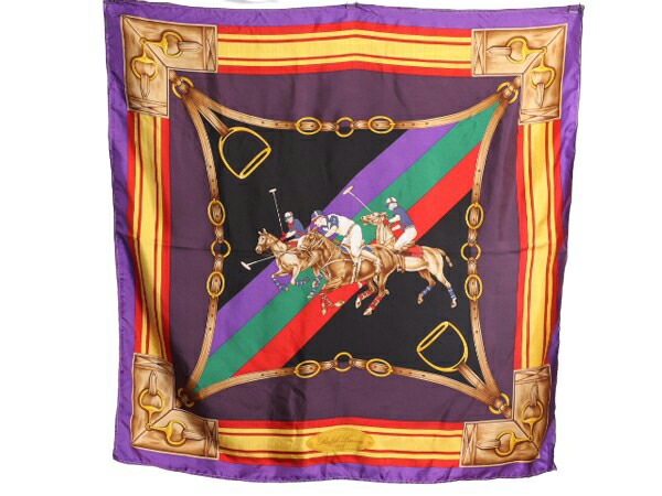 楽天市場】ラルフローレン 総柄 大判 スカーフ 正方形 乗馬 馬具柄