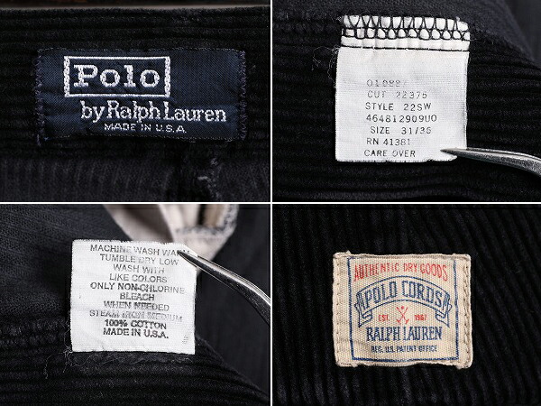 楽天市場】90s USA製 初期タグ ポロ ラルフローレン 太畝 コーデュロイ