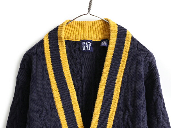楽天市場】90s OLD GAP コットン チルデン ニット カーディガン メンズ